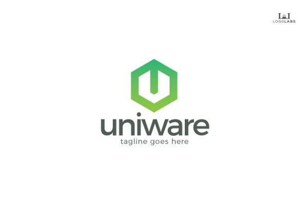 创意字母Logo模板系列之字母U Uniware &#8211; Letter U Logo