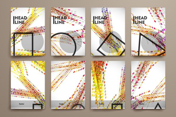 抽象几何叠加图形杂志画册模板 Abstract Brochure Templates