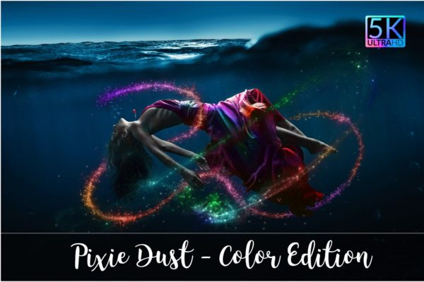 5K高分辨率创意梦幻闪粉叠层背景 5K Pixie Dust Overlays Color Edition