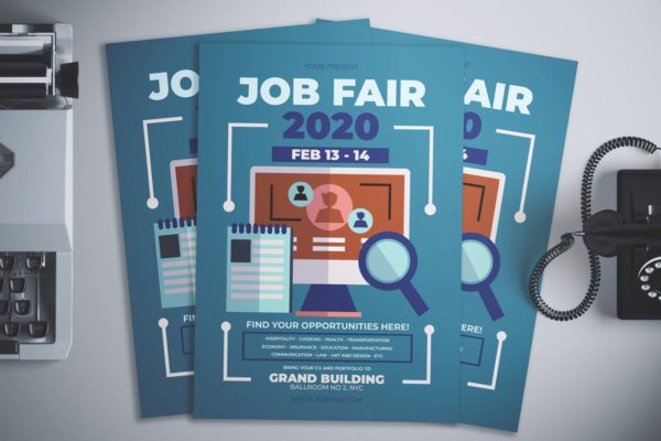 大型招聘会活动海报设计模板 Job Fair Flyer