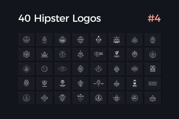 40个多用途时髦Logo模板V.4 40 Hipster Logos Vol. 4