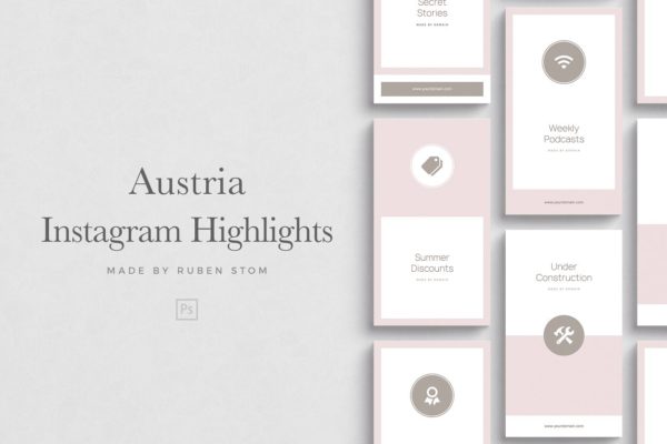 新媒体文章贴图设计模板16设计网精选 Austria Instagram Highlights