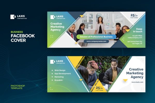 企业社交宣传Facebook主页封面设计模板16设计网精选 Business Facebook Cover Template