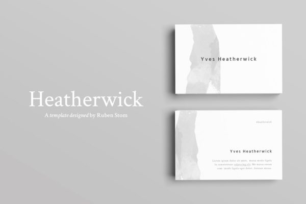 极简主义设计风格企业名片设计模板 Heatherwick Business Card Template
