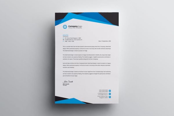 信息科技企业信封设计模板v2 Letterhead
