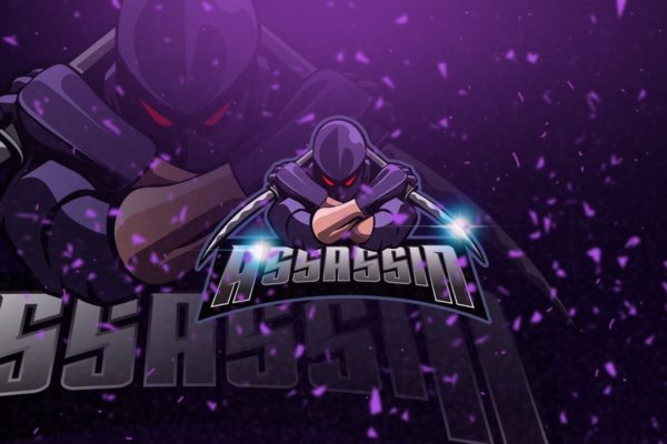 刺客忍者电子竞技吉祥物Logo标志设计模板 Assassin &#8211; Mascot &amp; Esport Logo