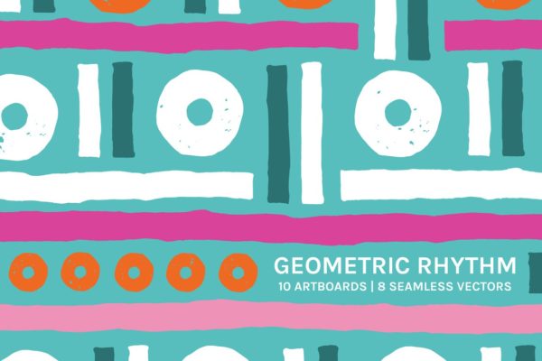 手绘几何图案无缝纹理 Geometric Rhythm | Boards + Patterns