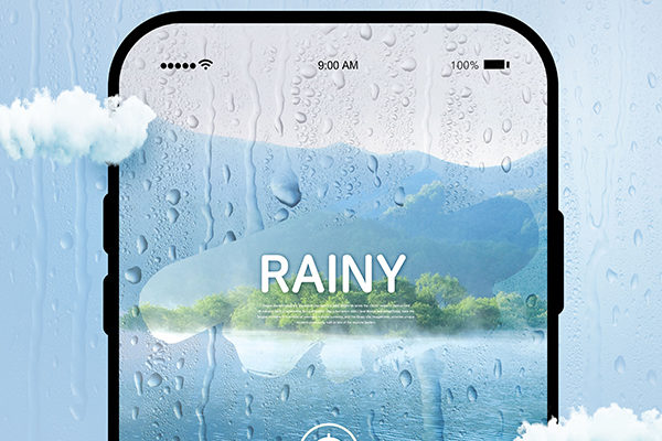 清新雨天天气创意多用途海报设计
