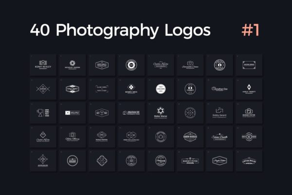 40款多用途摄影Logo模板V.1 40 Photography Logos Vol. 1