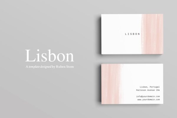 现代简约商务名片模板 Lisbon Business Card Template