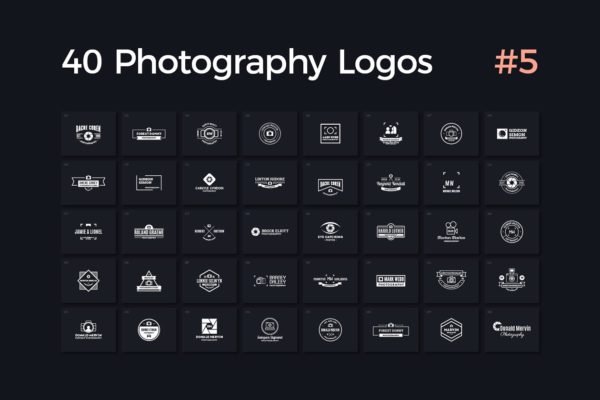 40个多用途影楼摄影Logo模板V.5 40 Photography Logos Vol. 5