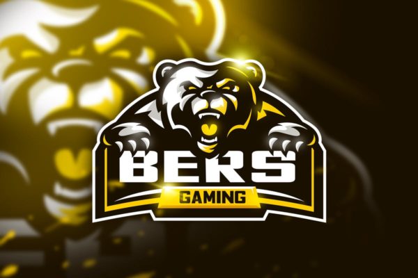 游戏俱乐部卡通形象Logo模板 Bers Gaming &#8211; Mascot &amp; Esport logo