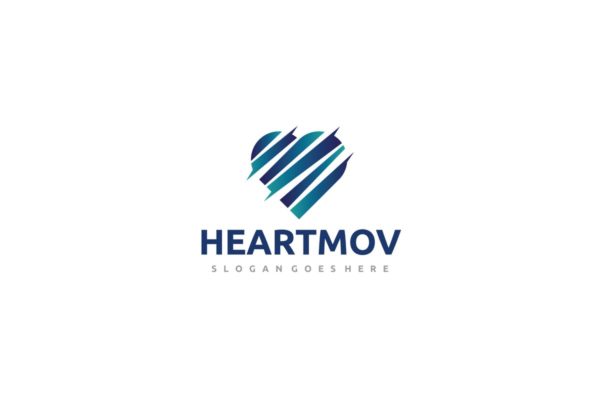 慈善组织心形创意Logo设计模板 Heart Logo