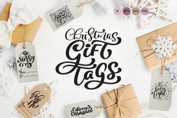 圣诞节礼物标签矢量设计图形素材 Christmas Gift Tags