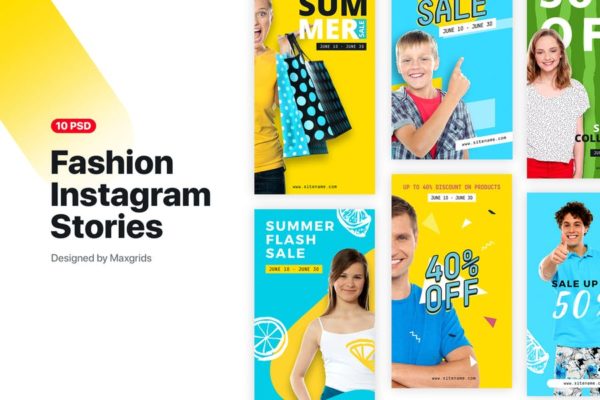 Instagram社交时尚品牌故事设计模板16图库精选 Instagram Fashion Stories 1.0