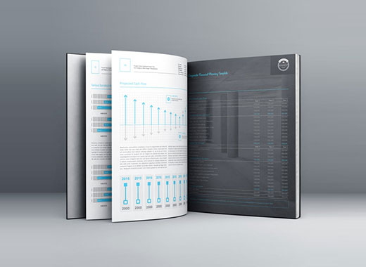 科技感超强的企业财务规划杂志模板下载[indd]