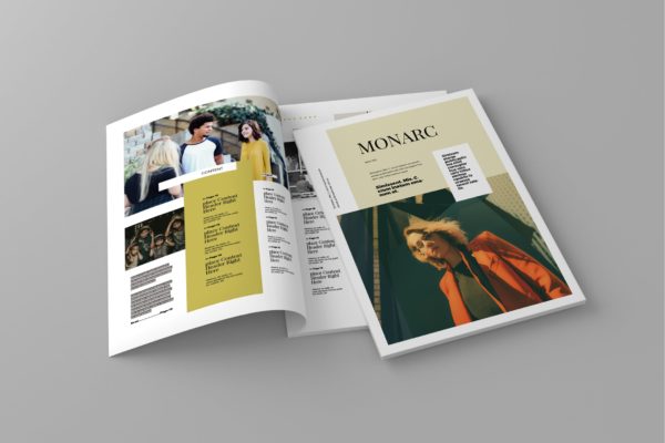 时尚企业素材中国精选杂志排版设计模板 Monarc &#8211; Magazine Template