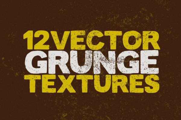 12个污迹斑迹做旧风格矢量肌理纹理背景素材 Vector Grunge Textures x12