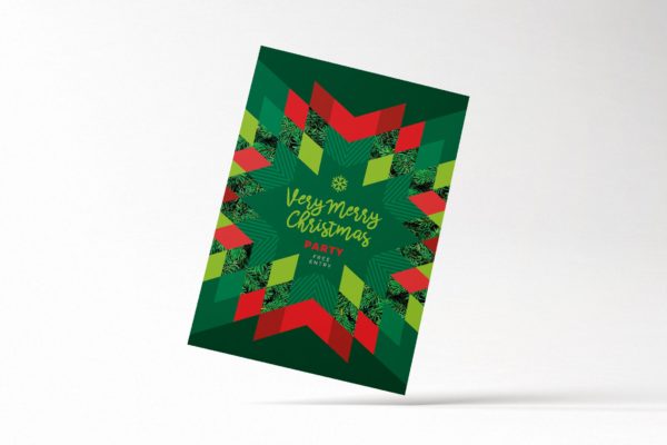 现代圣诞节活动派对邀请贺卡设计模板 Modern Merry Christmas Card
