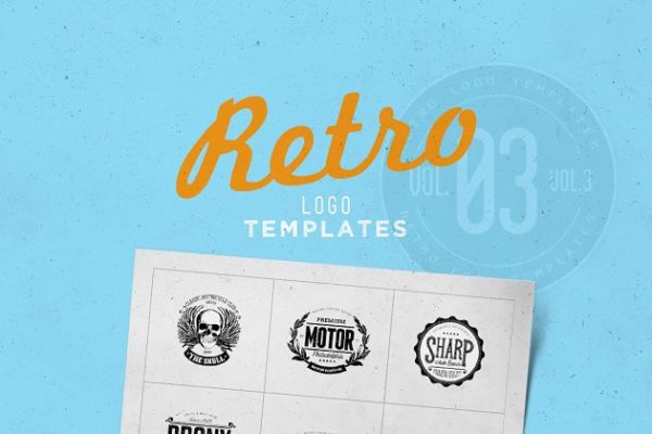 复古风格商标设计模板v3 Retro Logo Templates V.03