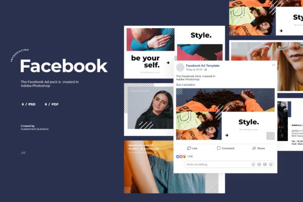服饰品牌Facebook社交推广广告设计模板16设计网精选v8 Facebook Ad Template Vol.8