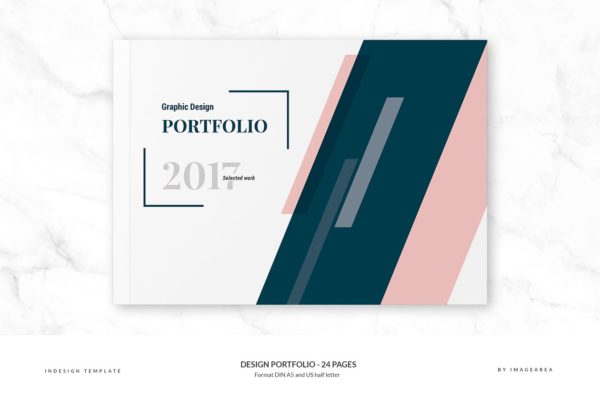时尚简约企业画册模板 Design Portfolio &#8211; 24 Pages