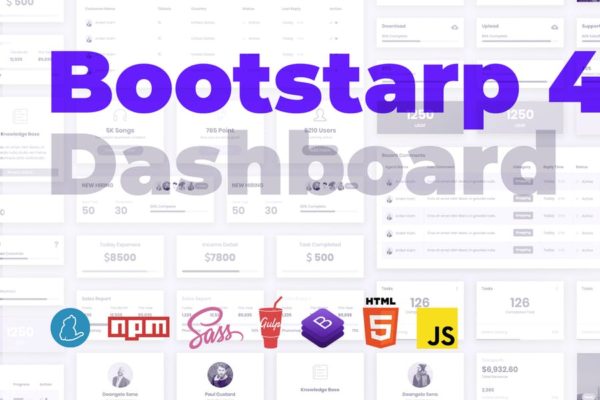 基于Bootstrap框架开发的网站系统管理后台HTML模板16设计网精选 Dashboard HTML Template for Bootstrap 4