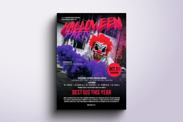 大型万圣节音乐节活动海报传单设计模板v2 Halloween Party Poster &amp; Flyer v2