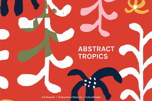 抽象热带无缝植物图案纹理 Abstract Tropics | Boards + Patterns