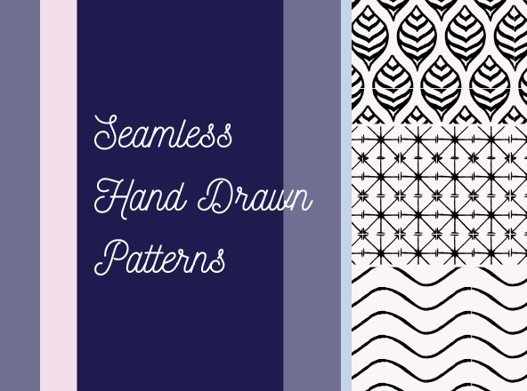 手绘矢量图案无缝纹理素材 Seamless Hand Drawn Vector Patterns