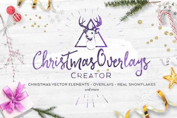 圣诞节元素装饰图案叠层素材 Christmas Overlays Creator