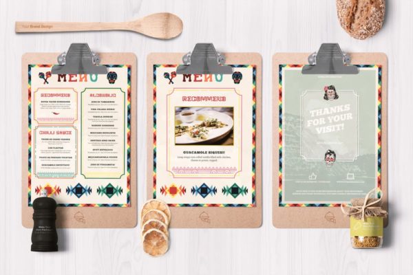 墨西哥风味餐馆菜单设计PSD模板 Mexican Style Food Menu Template