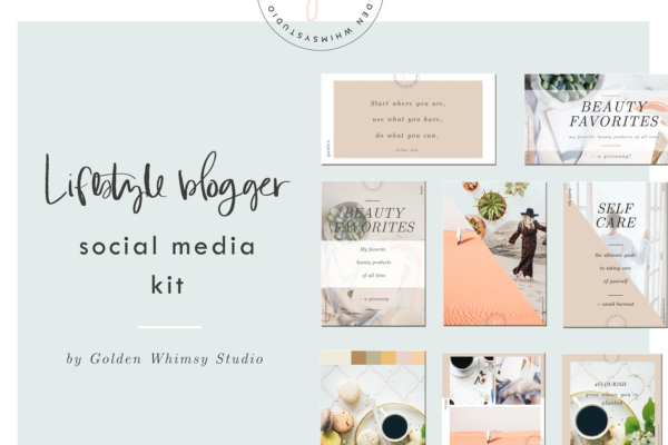 小资时尚生活博客社交媒体贴图素材包 Lifestyle Blogger Social Media Kit