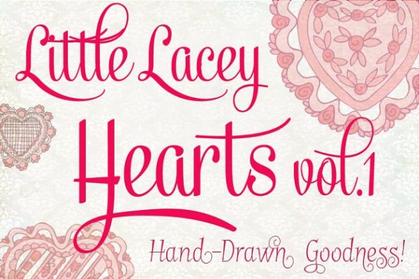 蕾丝状甜蜜心形插图元素 Little Lacey Hearts, vol. 1