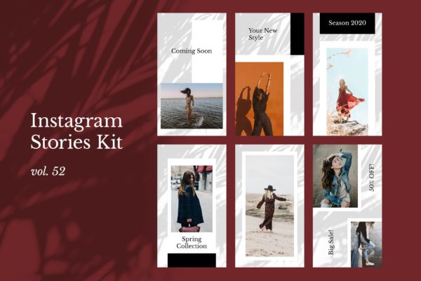 时装品牌产品展示Instagram社交贴图设计模板16图库精选v52 Instagram Stories Kit (Vol.52)