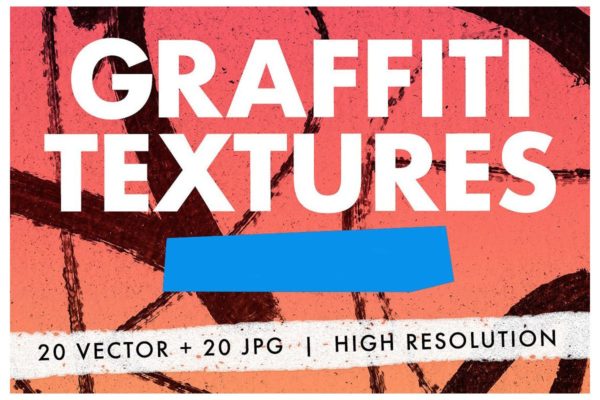 20种街头涂鸦艺术纹理 20 Graffiti Textures &#8211; Vector &amp; JPG