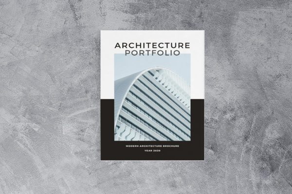 极简主义建筑作品集设计手册免费模板 Minimal Architecture Brochure