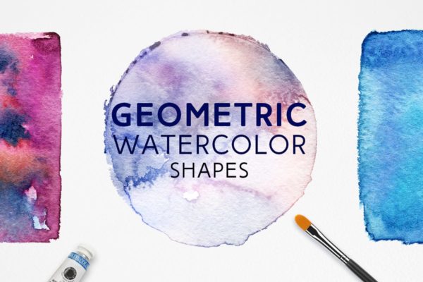24款抽象几何水彩图形合集 Geometric Watercolor Shapes