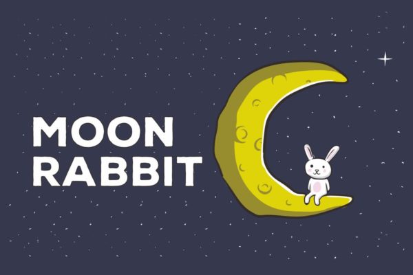 月亮兔子矢量插画设计素材 Moon Ra
