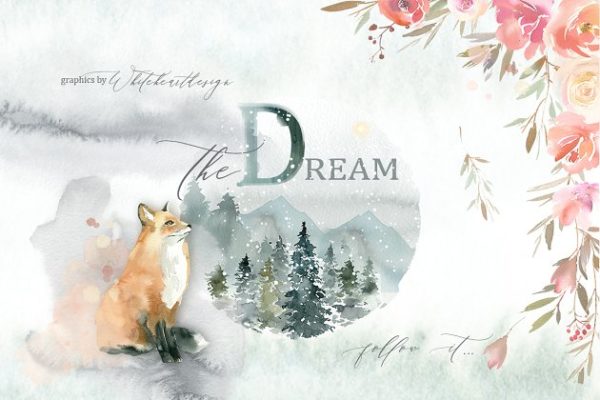 梦幻仙女水彩手绘插画素材合集[3GB] Dream &#8211; Fairy Watercolor Collection