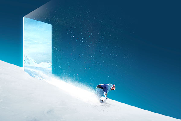 雪山滑雪极限运动海报psd素材