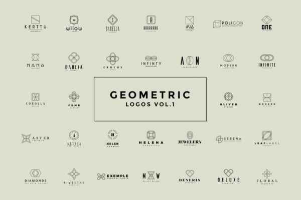 50个几何图形Logo设计模板V1 50 Geometric Logos Vol.1