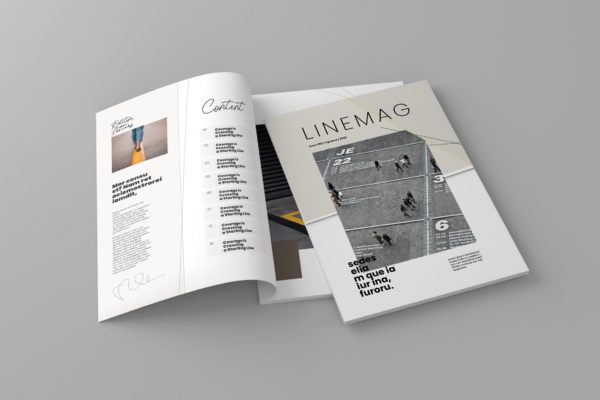 高端企业文化杂志设计模板 Linemag &#8211; Magazine Template