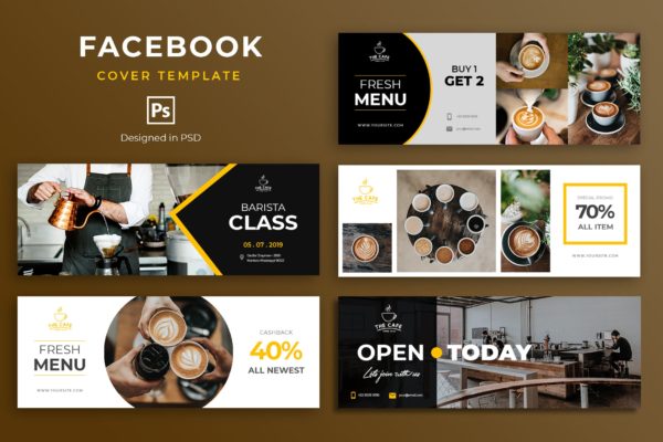 咖啡品牌营销推广Facebook封面设计