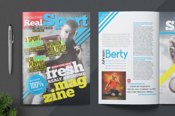 体育赛事16设计网精选杂志排版设计模板 Magazine Template