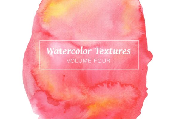 红色&amp;粉红色水彩肌理纹理素材Vol.4 Red &amp; Pink Watercolors &#8211; Volume 4