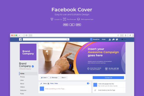 企业商务主题Facebook主页封面设计模板素材天下精选v2.6 ADL Facebook Cover.v2.6