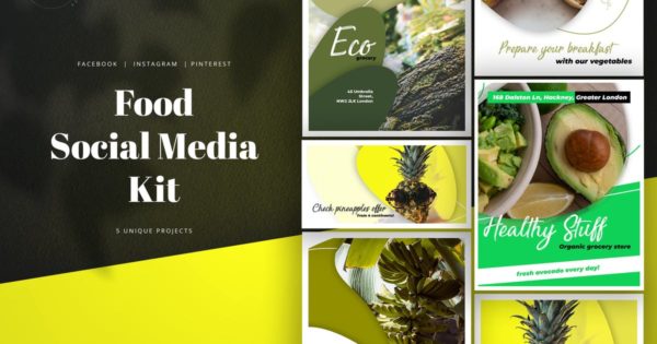 美食品牌宣传社交媒体自媒体设计素材 Food Social Media Pack