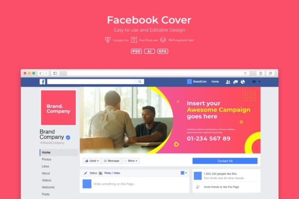 企业商务主题Facebook主页封面设计模板16设计网精选v2.4 ADL Facebook Cover.v2.4