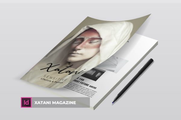 时尚生活方式个性化普贤居精选杂志设计INDD模板 Xatani | Magazine Template